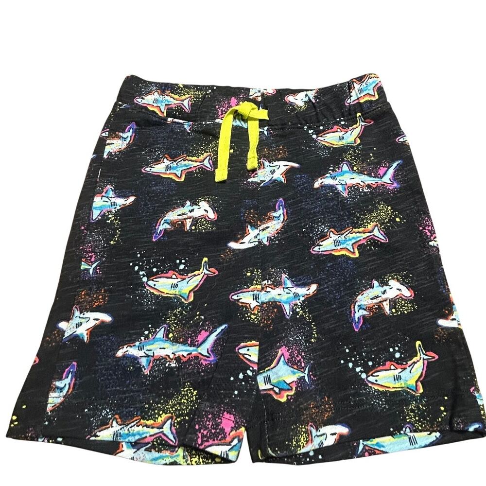 Spotted Zebra knit jersey shorts vibrant neon shark size 3T